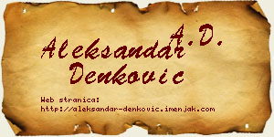 Aleksandar Denković vizit kartica